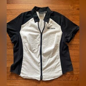 Women's Harley Davidson short sleeve zip up shirt Size 2W
